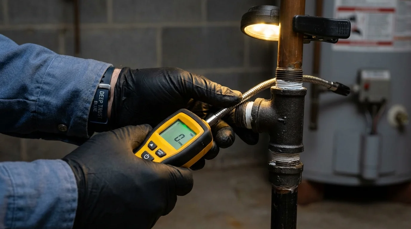 Gas leak detection with electronic sniffer by Johns Plumbing LLC in Helena