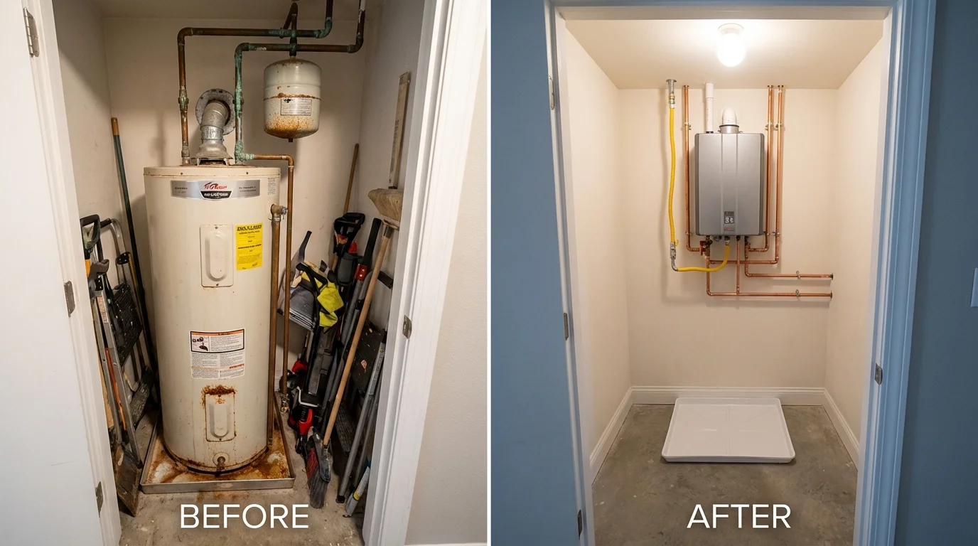 Tank water heater versus wall-mounted tankless unit comparison for Helena, AL homeowners
